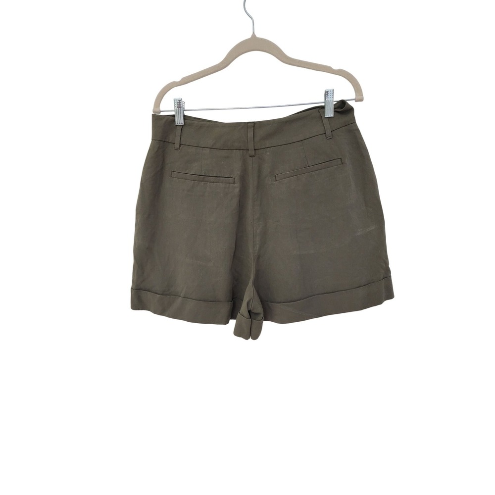 Boden Richmond Olive Green‎ Tencel Lyocell Cuffed Shorts Womens Size 10 R0308 - Picture 2 of 4